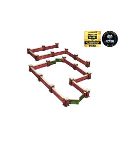 Micro Art Studio WW2 Normandy Wall with Gate Low PREPAINTED [28mm/1:56]